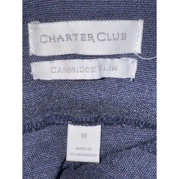 Charter Club Cambridge Slim Pants Size 14 Navy Blue - Picture 2 of 10